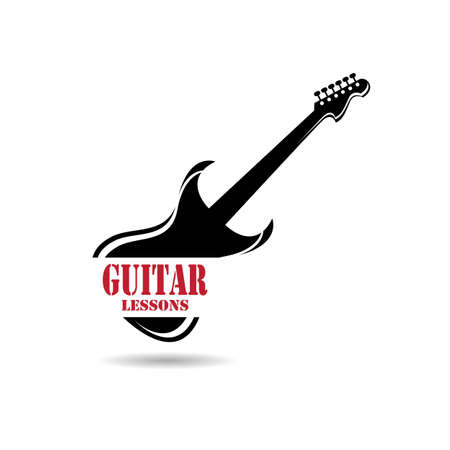 Guitar lessons logo creative vector icon illustrationのイラスト素材