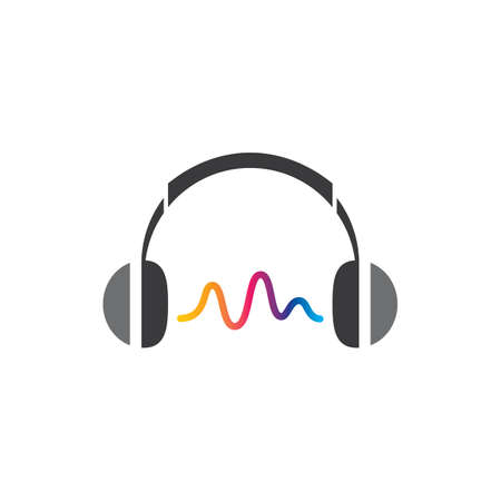 Head set icon logo template vector illustrationのイラスト素材