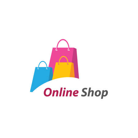 Online shop logo template icon vector designのイラスト素材