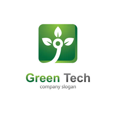Green technology logo  vector icon illustrationのイラスト素材