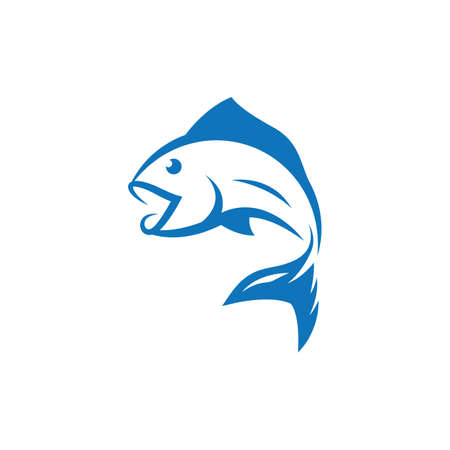 Fish logo template icon vector illustration designのイラスト素材