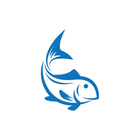 Fish logo template icon vector illustration designのイラスト素材