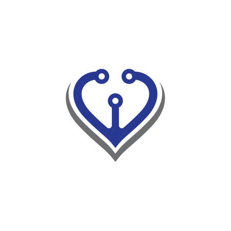 Circular technology circuit icon logo vector illustration designのイラスト素材