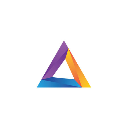 Triangle media logo template vector icon designのイラスト素材