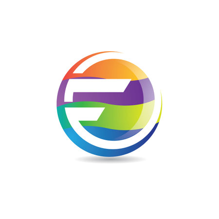 F letter gradient  abstract vector icon designのイラスト素材