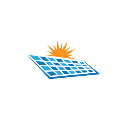 Solar tech logo template vector icon design