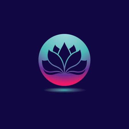 Gradient flower logo template vector icon designのイラスト素材
