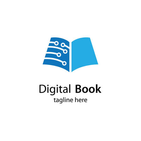 Digital book logo technology vector icon designのイラスト素材