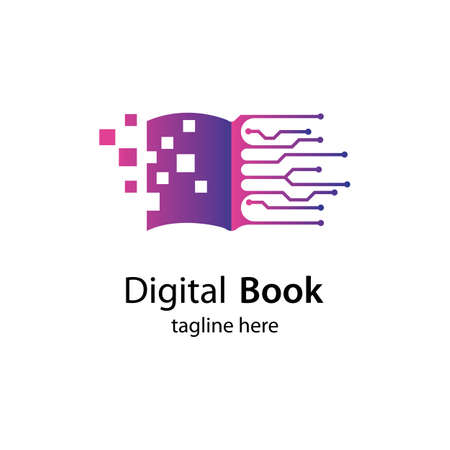 Digital book logo technology vector icon designのイラスト素材