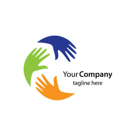 Hands logo team illustration designのイラスト素材