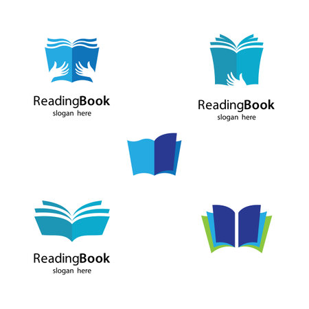 Reading book logo template vector illustration designのイラスト素材