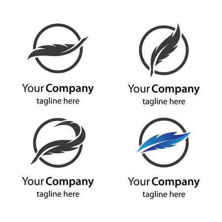 Feather logo images illustration designのイラスト素材