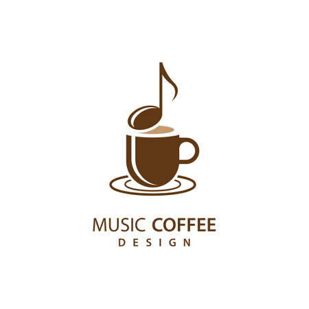 Music coffee logo images illustration designのイラスト素材