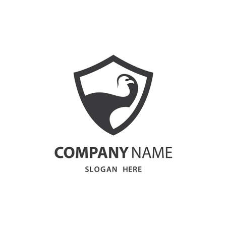 Eagle with shield logo images illustration designのイラスト素材