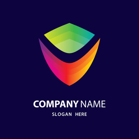 Shield gradient logo design illustrationのイラスト素材