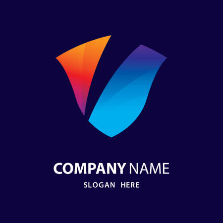 Shield gradient logo design illustrationのイラスト素材