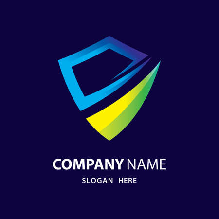 Shield gradient logo design illustration