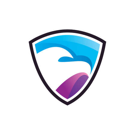 Shield gradient logo design illustrationのイラスト素材