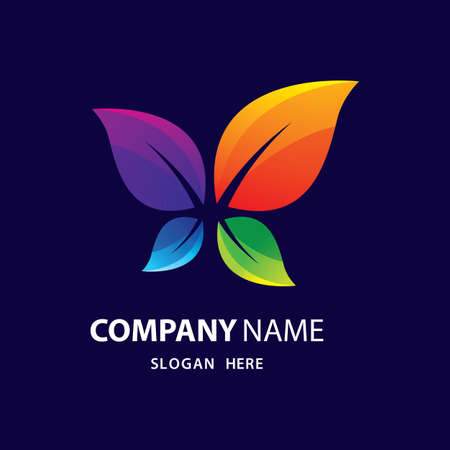 Colorful leaf logo images illustration designのイラスト素材