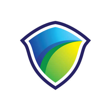 Shield gradient logo design illustrationのイラスト素材