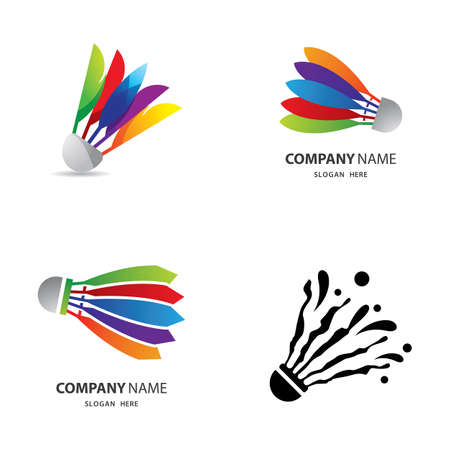 Badminton logo images  illustration designのイラスト素材