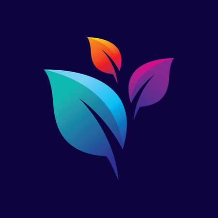 Colorful leaf logo images illustration designのイラスト素材