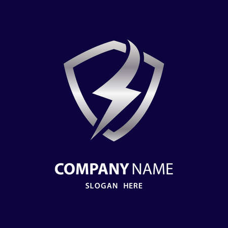Lightning shield logo images illustration designのイラスト素材