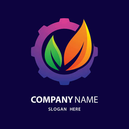 Eco tech logo design illustrationのイラスト素材