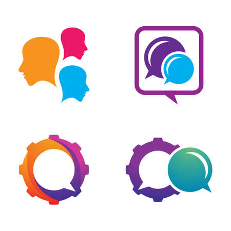 Speech bubble logo images illustration designのイラスト素材