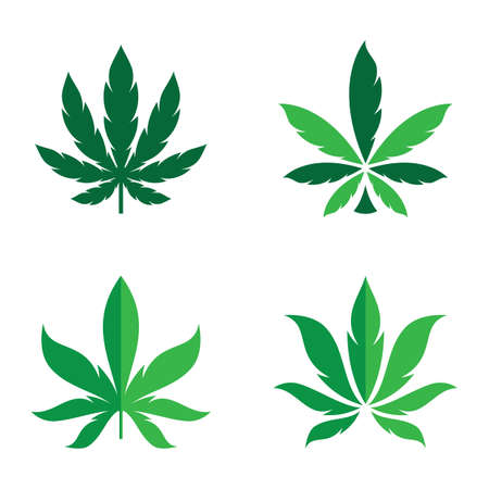 Cannabis logo images illustration designのイラスト素材
