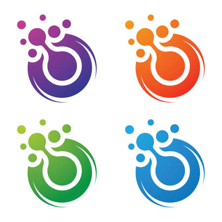 Molecule logo design vector illustrationのイラスト素材