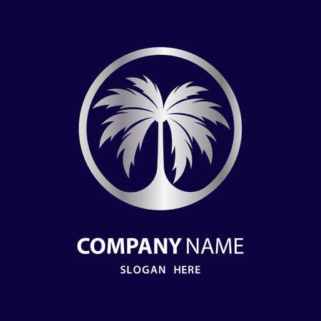 Palm tree logo images illustration designのイラスト素材