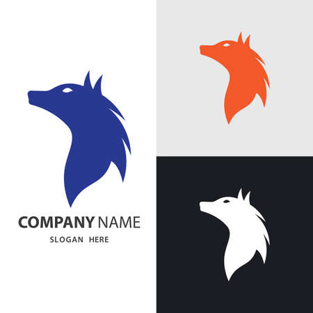 Wolf logo images illustration designのイラスト素材