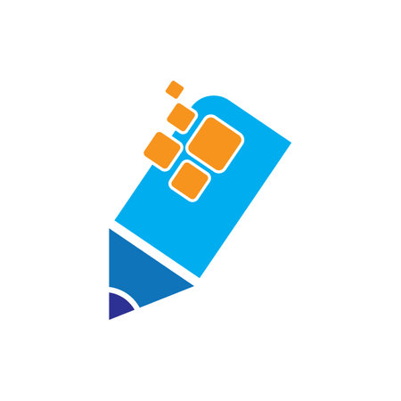 Digital pencil logo images illustration designのイラスト素材