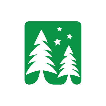 Pine tree logo images illustration designのイラスト素材