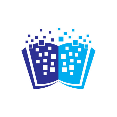 Digital book logo images illustration designのイラスト素材