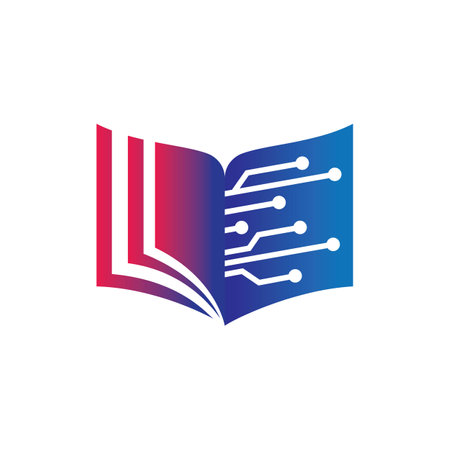 Digital book logo images illustration designのイラスト素材