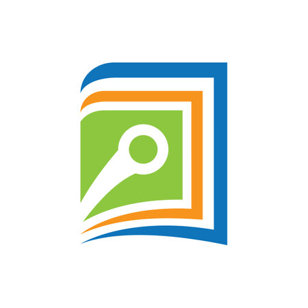 Digital book logo images illustration designのイラスト素材