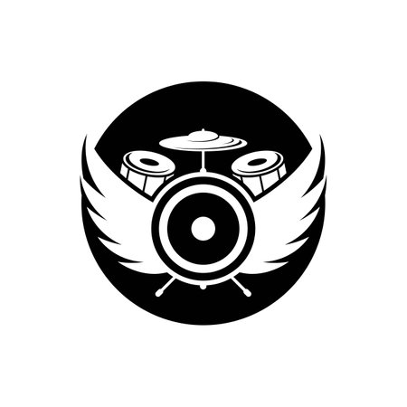 Drum logo images illustration designのイラスト素材