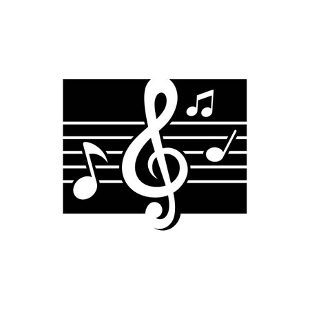 Music note logo images illustration designのイラスト素材