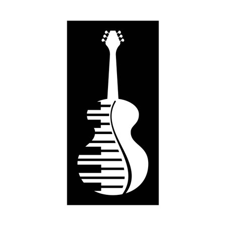 Guitar logo images illustration designのイラスト素材