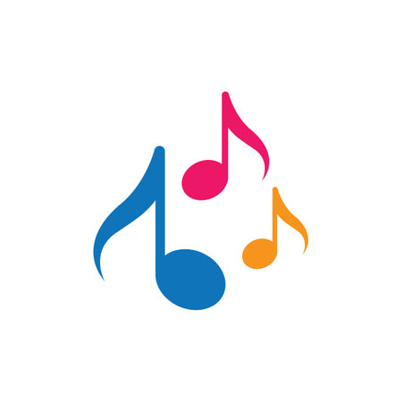 Music note logo images illustration designのイラスト素材