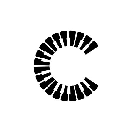 Piano logo images illustration designのイラスト素材