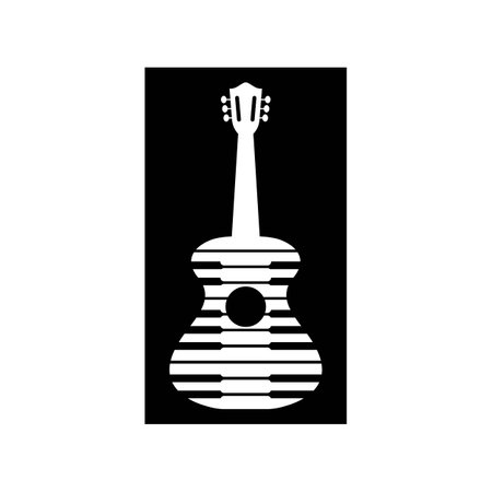 Guitar logo images illustration designのイラスト素材