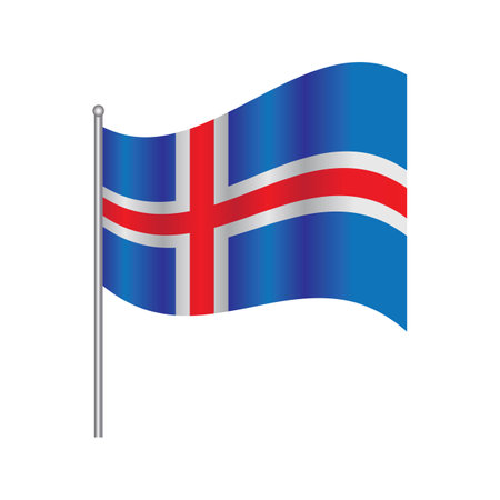 Iceland flag images illustration designのイラスト素材