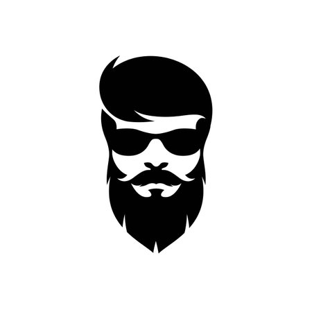 Gentleman face logo images illustration designのイラスト素材