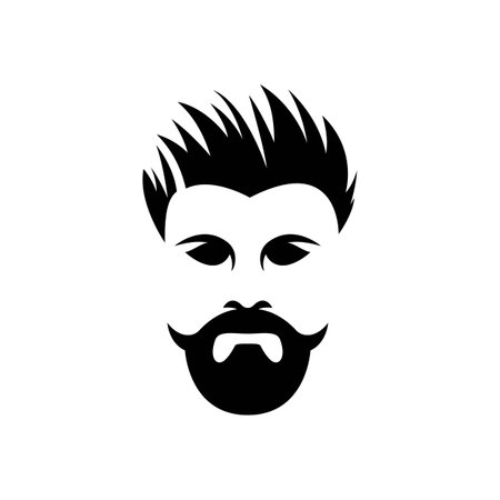 Gentleman face logo images illustration designのイラスト素材