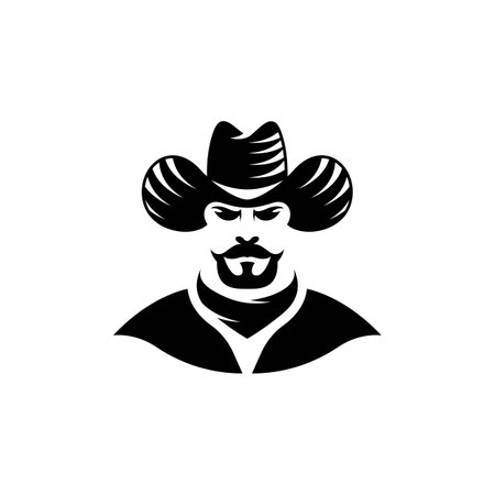 Cowboy logo images illustration designのイラスト素材