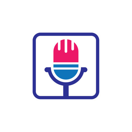 Podcast logo images illustration designのイラスト素材