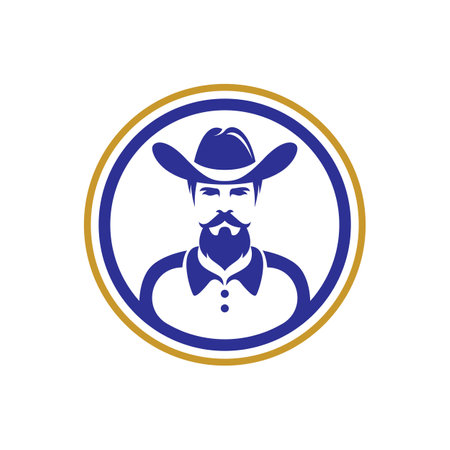 Cowboy logo images illustration designのイラスト素材